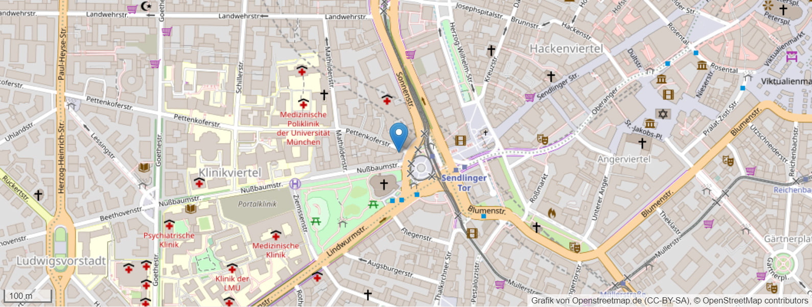 Lage der Praxis Dr. Schönmüller